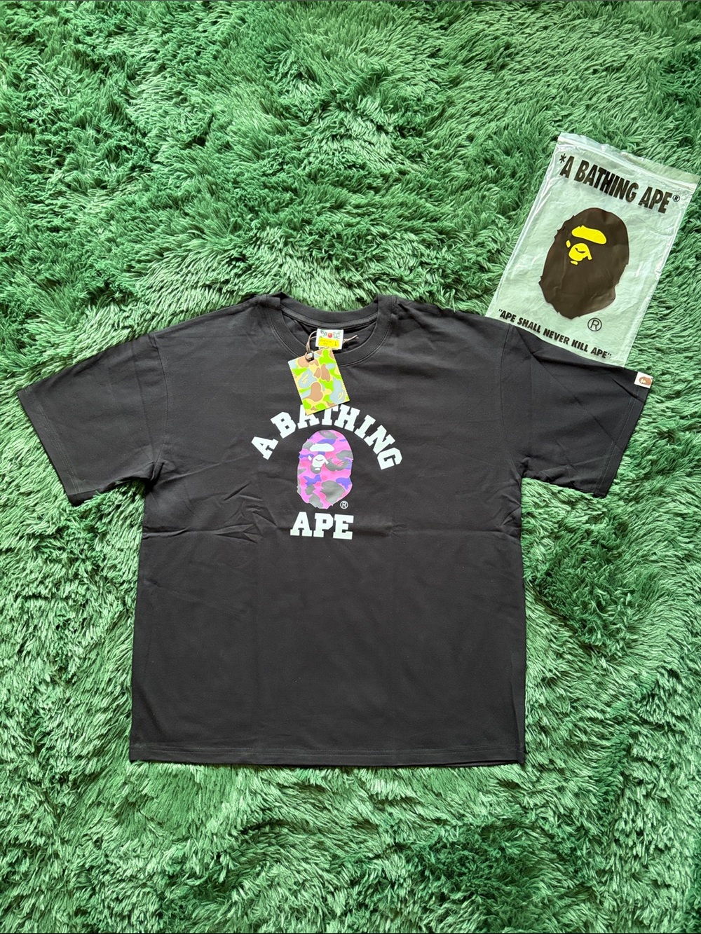 A Bathing Ape T-Shirt with Purple Camo Ape Head